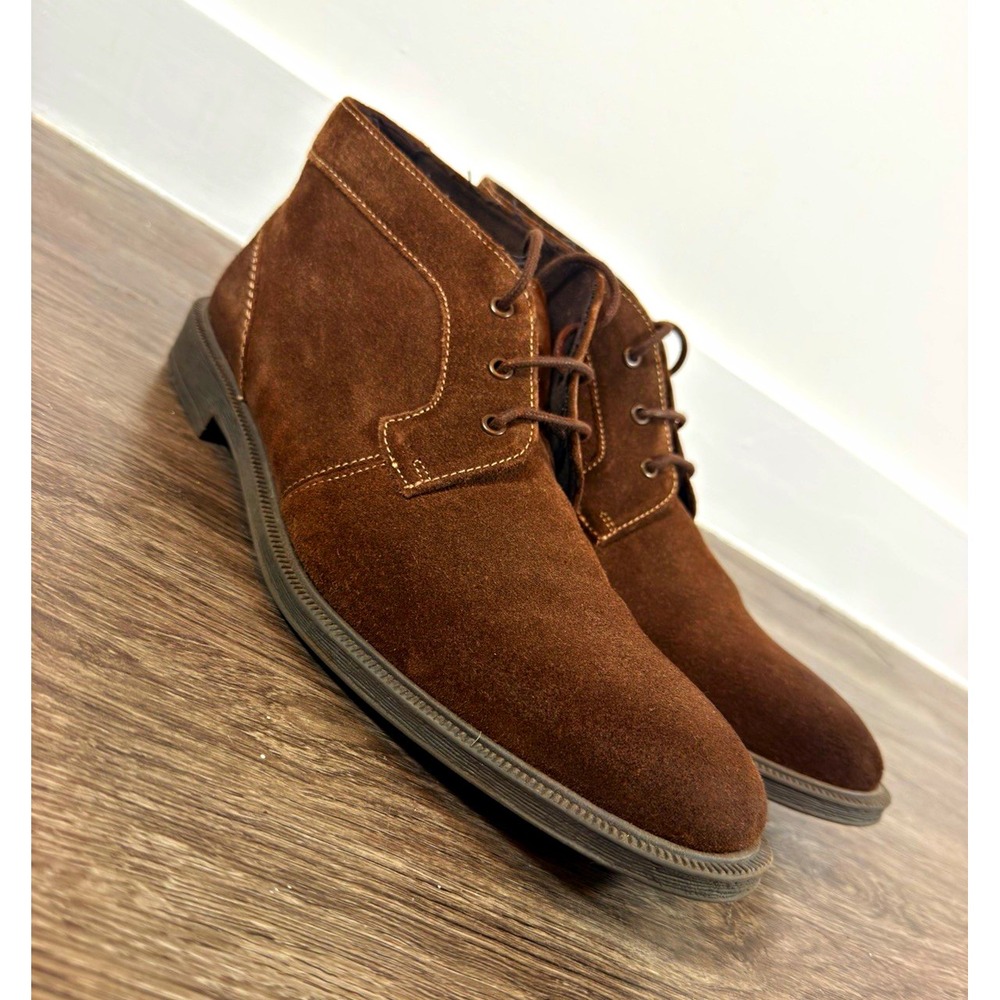 Stacy Adams Men's Brown Leather Lace-Up Chukka Ankle Boots Size 10.5 M
